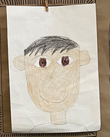The original kids's art photo: A Boy's Self Portrait